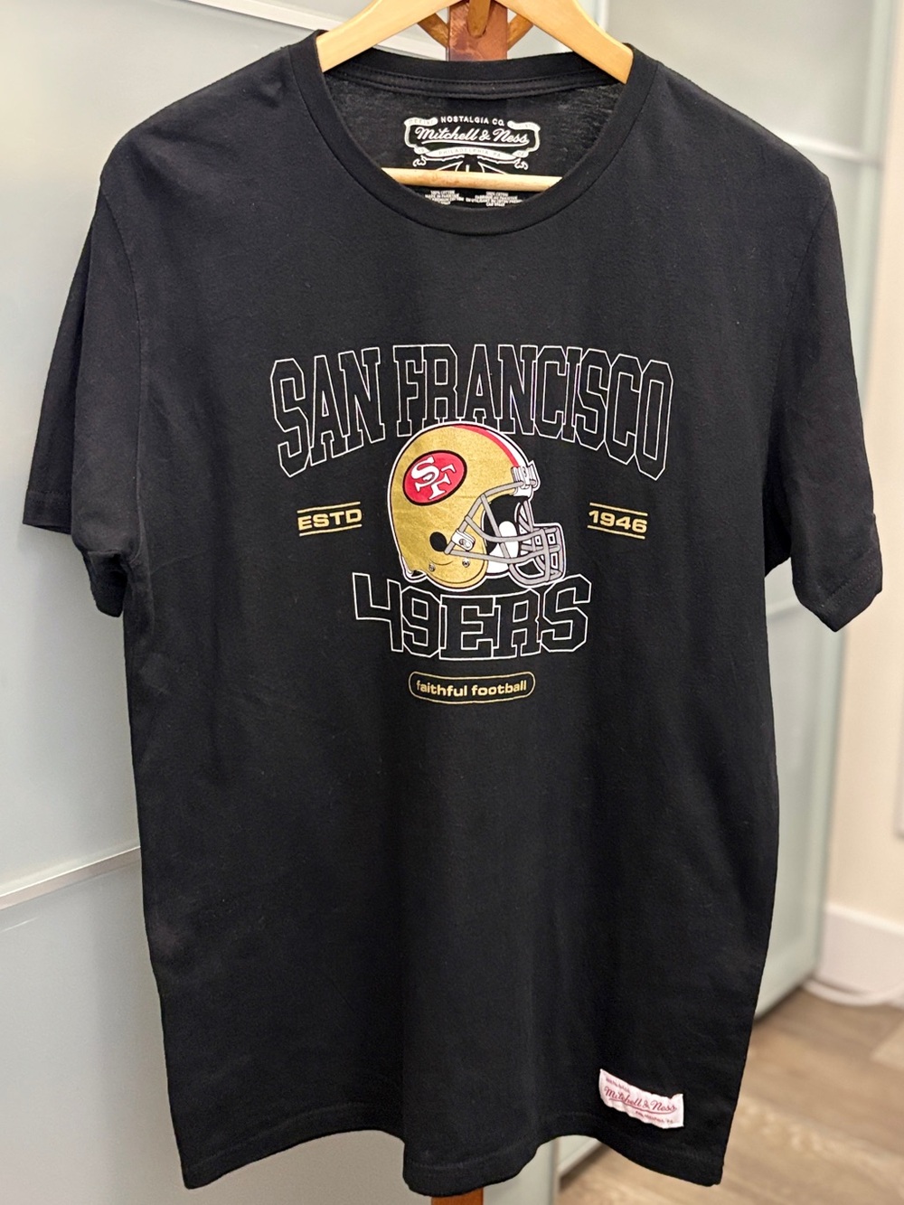 Mitchell & Ness San Francisco 49ers Graphic Tee Black Men's Size L